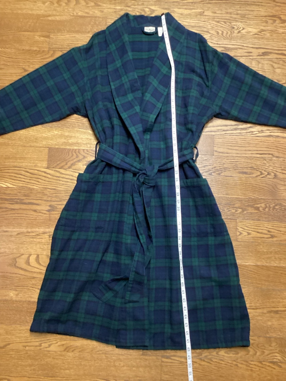 L.L. Bean tartan plaid men’s cotton robe size Large - Picture 8 of 9